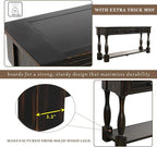 Merax Wood Farmhouse Entry Way Hallway Table with Drawers and Bottom Shelf Narrow Long Sideboard for Living Room (Distressed Black)