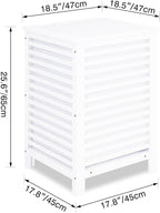 SMIBUY Double Laundry Hamper with Lid, 120L Bamboo Laundry Basket with Removable Liner Bag, 2-Section Clothes Divider Laundry Sorter for Laundry Room, Bathroom, Bedroom (White)