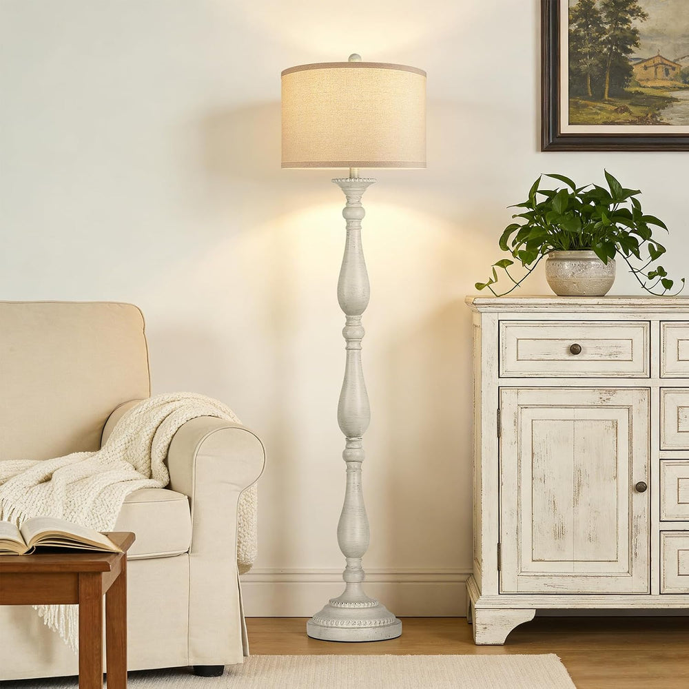 PARTPHONER Vintage Floor Lamp for Living Room, Rustic Farmhouse Standing Lamp...