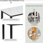 Ball & Cast 5 Piece Dining Table Set with 4 Cushion Chairs,Kitchen Table and Chairs for 4 W/ 45.3" Rectangle Desk,for Restaurant,Home Bistro,White/Light Gray+Black