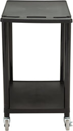 Norwood Commercial Furniture 2-Tier Mobile Utility AV Cart with Casters, Rolling Presentation and Media Cart on Wheels, Black