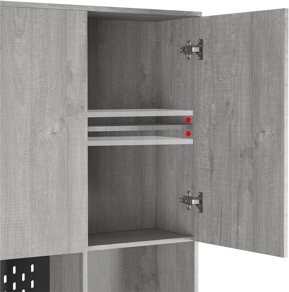 74 Inch Freestanding Kitchen Pantry Cabinet, Wooden Cutlery Storage Cabinet w...