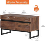 WAMPAT Modern TV Stand for TVs Up to 40 Inch, Entertainment Center Media Console with Storage Cabinet, TV Console for Living Room, Brown