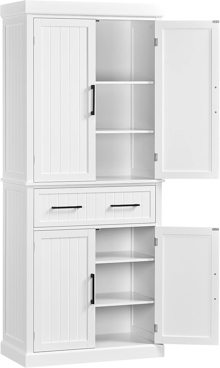 Topeakmart 72.5" H Freestanding 4-Door Kitchen Storage Cabinet,Black | M...
