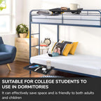 Bedside Shelf for Bunk Beds & Top Bunk, Clip On Nightstand with Cable Catch, White, 35lbs Capacity, College Dorm Room & Kids Room (Black)