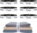 6 Pieces Bed Sheet Organizer Bands, Sheet Organizers and Storage Label Bands, Sheet Label for Bedding, Sheets Organizer for Closet,Sheet Keepers Linen Labels Bedding Bands (Twin)