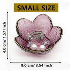 Purple Glass Jewelry Dish Tray, Birthday Gifts for Mom, Crystal Ring Holder for Women, Small Flower Ring Dish Jewlery Plate, Engagement Trinket Jewelry Tray, Nightstand Decor Jewerly Bowl