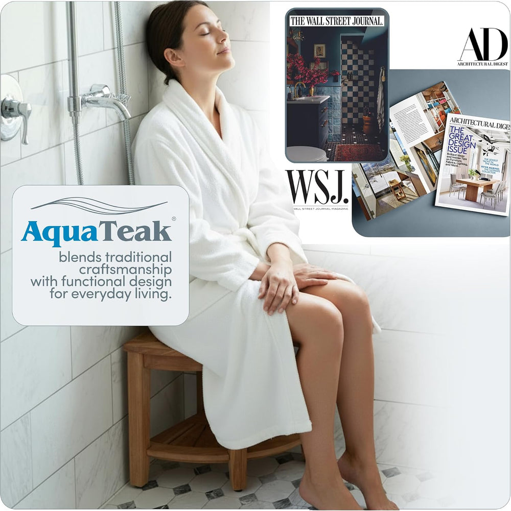 AquaTeak Kai Corner 15.5" Teak Shower Bench