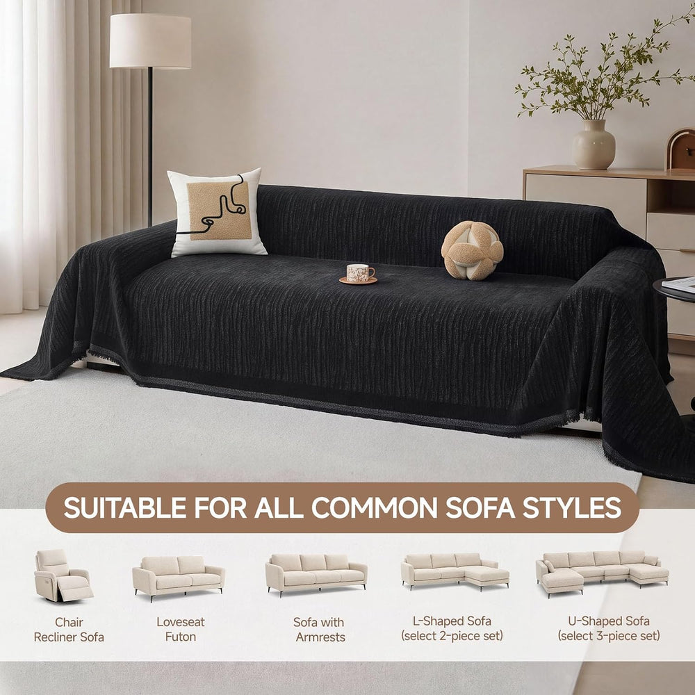 REDKISS Chenille Couch Cover for Armchair, Non-Slip, 70" x 91"