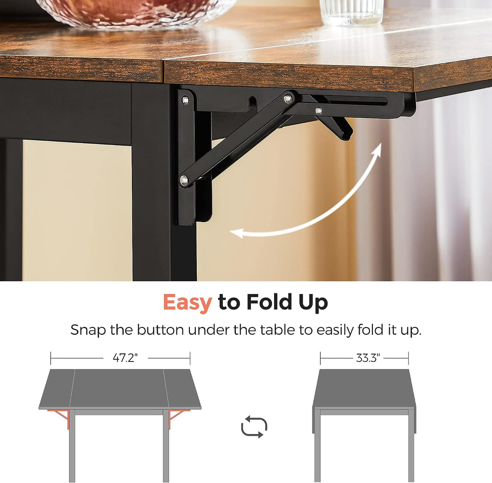VASAGLE Extendable Dining Table Set for 2 with 2 Chairs, 33.3-47.3 Inches | D...