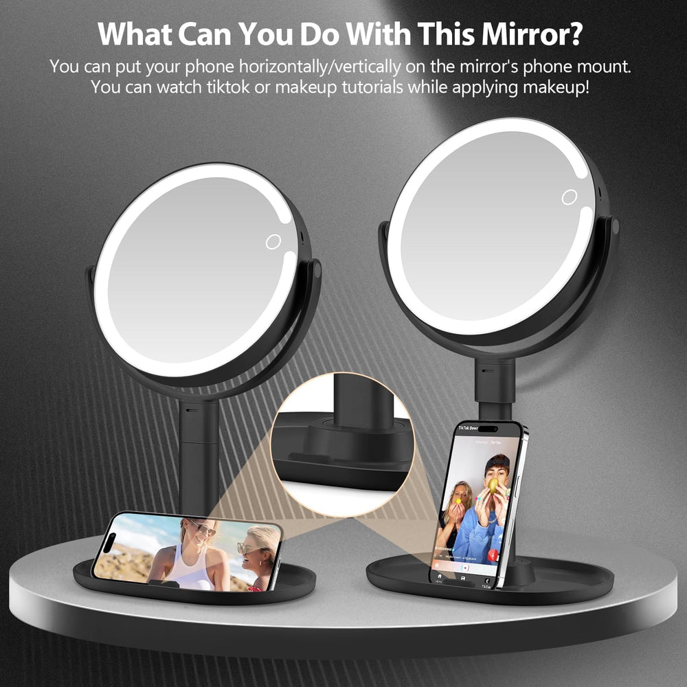 MIYADIVA Makeup Mirror with Lights, 30X Magnifying Mirror with Light and Touc...