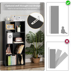VECELO 42 Inch High Bookcase, 4-Tier Modern Storage Cabinet with Height Difference Shelves for Standard Textbooks, Floor Standing, 7 Cubes, Horizontal Available, Easy Assembly, Vintage Black
