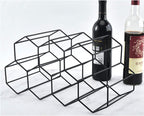 KirinRen Black Metal Wine Rack Freestanding, Tabletop Wine Rack Holder, Countertop Wine Bottle Holder (Black)