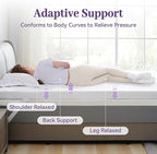 SINWEEK 3 Inch Gel Memory Foam Mattress Topper Full XL Size, Ventilated High Density Pad for Back Pain, Bed Topper with Removable Soft Cover, CertiPUR-US Certified
