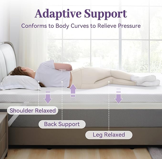 SINWEEK 3 Inch Gel Memory Foam Mattress Topper Full XL Size, Ventilated High Density Pad for Back Pain, Bed Topper with Removable Soft Cover, CertiPUR-US Certified