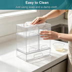 Baby Bottle Organizer for Countertop Food-grade Acrylic Storage for Cabinet | Set of 5 Clear Stackable Organizers with Drawers for Bottles, Plastic Baby Station Organization for Pacifiers, Pump Parts
