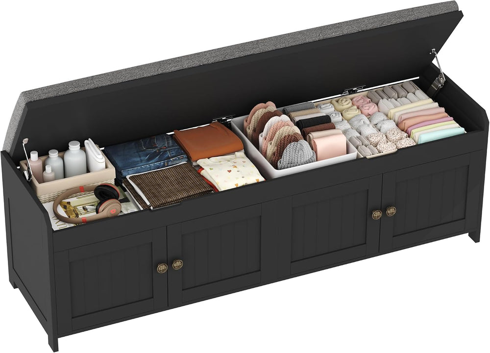 HOMEFORT 54.4" Shoe Bench with Lift Top Storage, Entryway Bench with Cus...