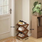 YYW Shoe Rack, Foldable Bamboo Shoes Shelf, Freestanding Shoe Storage Organiser for Entryway, Bedroom, Closet, Hallway, (Brown, 3 Layers, 25)
