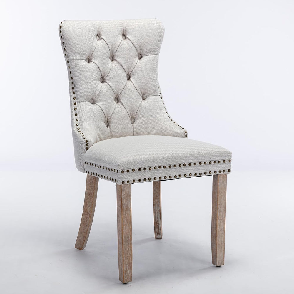 Ball & Cast Contemporary Upholstered Dining Chairs Set of 2, Button Tufte...