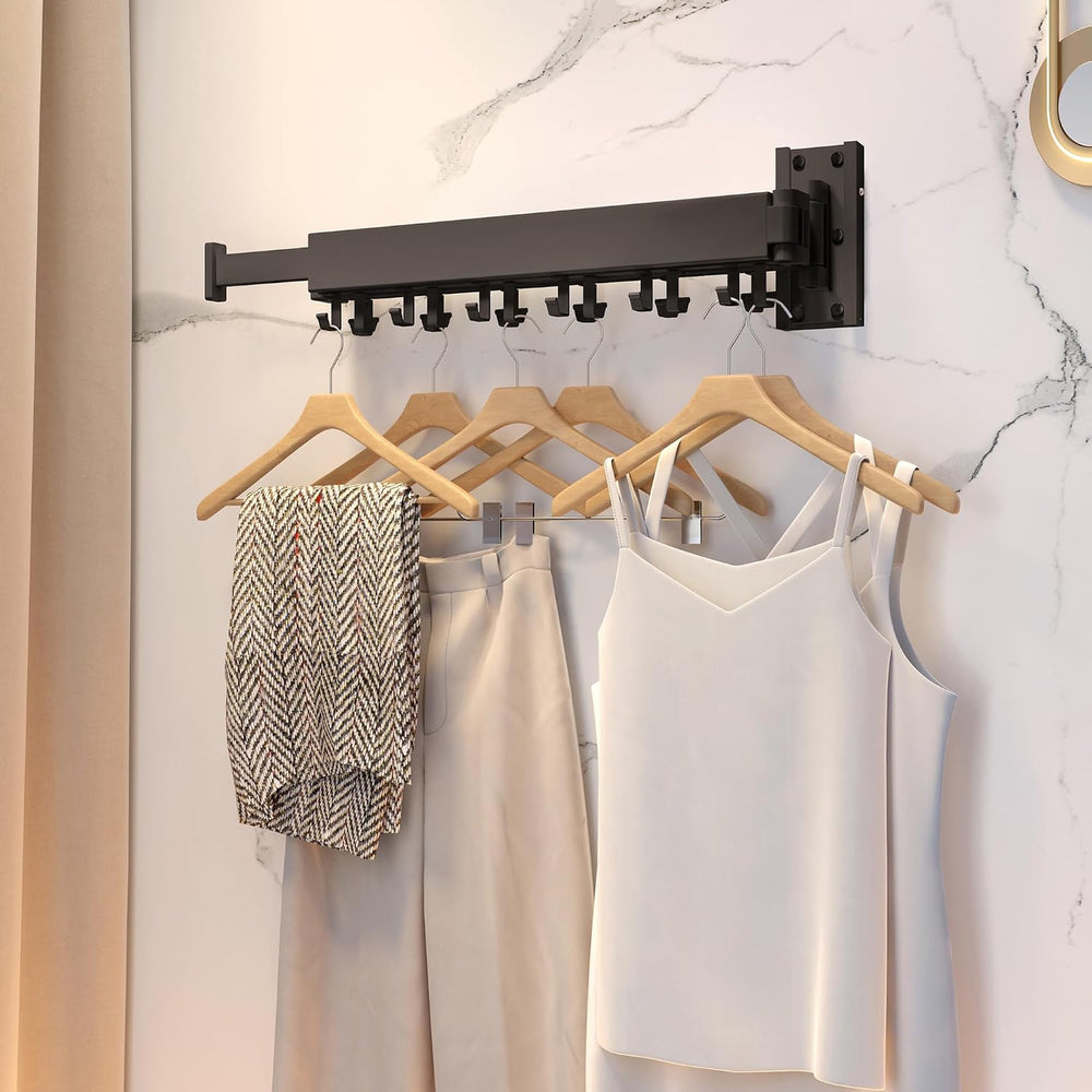 HEILAIYI Clothes Drying Rack for Laundry,Wall Mounted Clothes Hanger Rack,Fol...