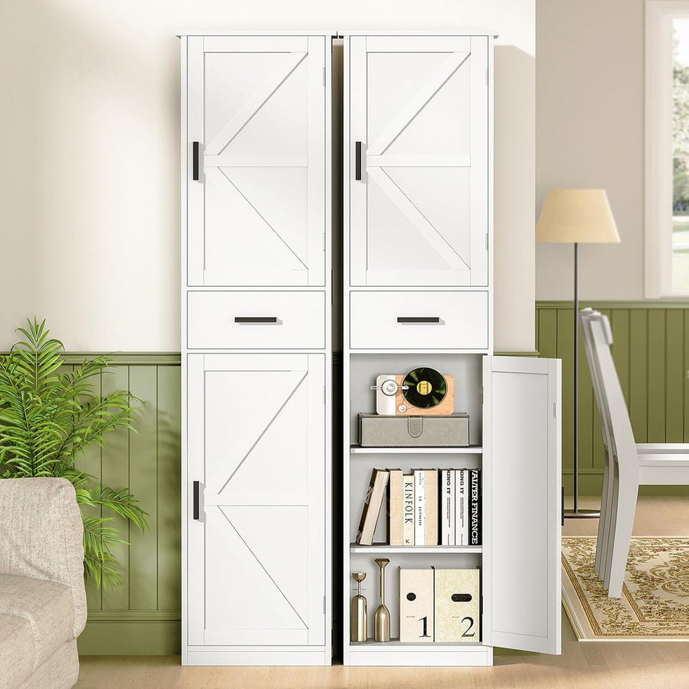 WEENFON Tall Bathroom Cabinet, Storage Cabinet with 6 Shelves & Drawer, B...
