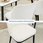 Wooden Dining Chairs Set of 2, Upholstered Kitchen Dining Room Chairs with Padded Seat and Wood Legs, Modern Fabric Side Dinner Chair for Kitchen, Dining Room, Restaurant, Cafe