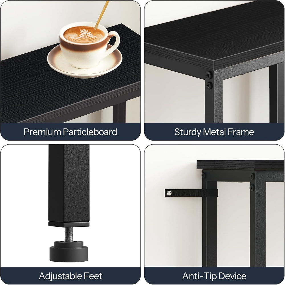 HOOBRO 39.4 Inch Narrow Console Table with Power Outlets, 5.9 Inch Sofa Table...