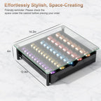 Coffee Pod Drawer Organizer with Tempered Glass Lid - Compatible with Nespresso Vertuo, Holds Up to 60 Small or 40 Large Capsules (Glass)