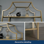 Sauder International Lux Bookcase/ book shelf, Satin Gold finish