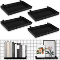 Coume 4 Pcs Grid Panel Display Shelf 11.8 x 7.87 Inch Metal Display Rack Gridwall Shelving Wall Organizer Grid Wall Panels Hanger Accessory for Crafts Room, Garage, Workbench, Office, Retail