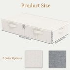 Underbed Storage Bins Drawer, Foldable Under Bed Boxes, Fabric Closet Container with Lid for Organizing Clothes, Sheets, Blankets, Comforter, 31.4x15.7x5.9in, Beige, 3 Pack