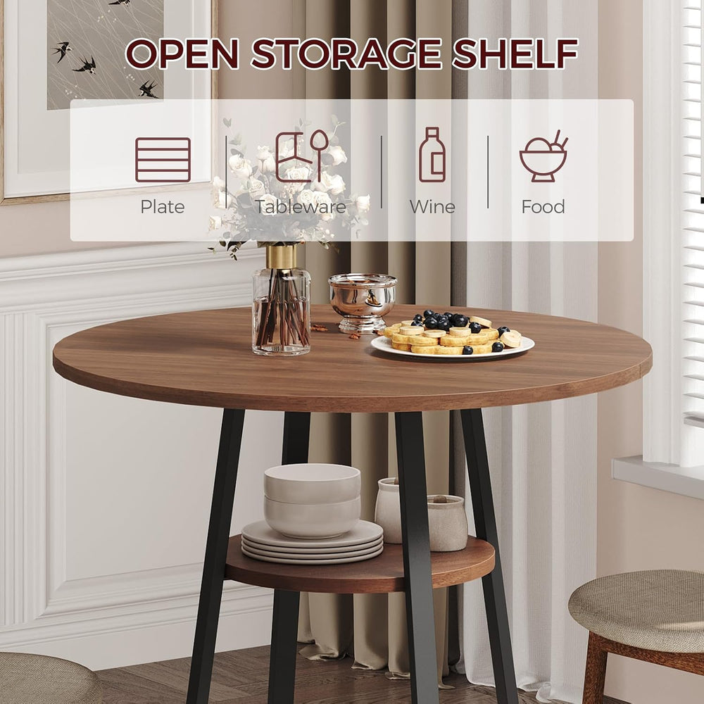 MAHANCRIS 31.5" Round Dining Table for 2-4, Farmhouse Kitchen Table with...