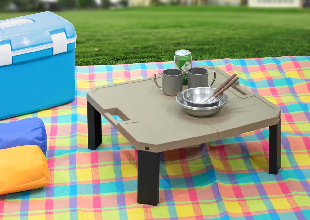 JEJ Astage Leisure Table, Chubby Beige, Width 21.7 x Depth 21.7 x Height 9.1 ...