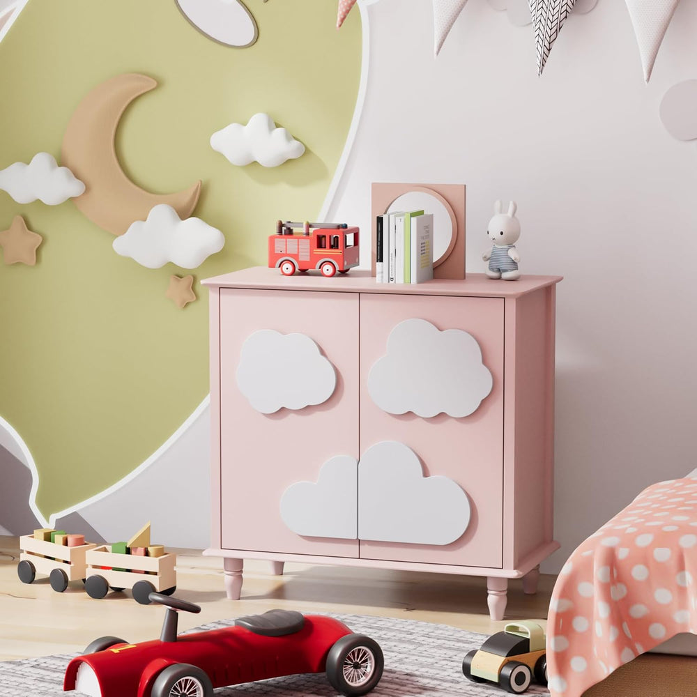 Anbuy Sideboard Buffet Cabinet with Storage 2 Doors, 31.5'' Cloud Buf...