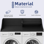 Memobarco 2 Tiers Washer Dryer Countertop, 54" Width x 27.5" Depth Laundry Countertop Organization, Wooden Washer and Dryer Topper for Folding, Sorting & Ironing, Easy to Install, Black