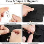 Resovo Hanging Earrings Organizer & Holder - 20 Hooks, Holds Up To 300 Pairs, Compact Design, Soft Material, Earring Hanger & Display for Women & Girls - 1 Pack
