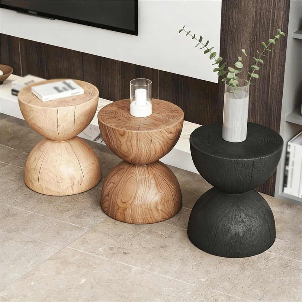 Solid Wood Small Side Table, Accent Table Freeform Natural Plant Stand Coffee...