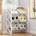 Simple Shoe Rack Ladder Style Shoe Cabinets Portable Doorway Shoe Rack Floor Standing Household Shoe Organizer Storage(Black)