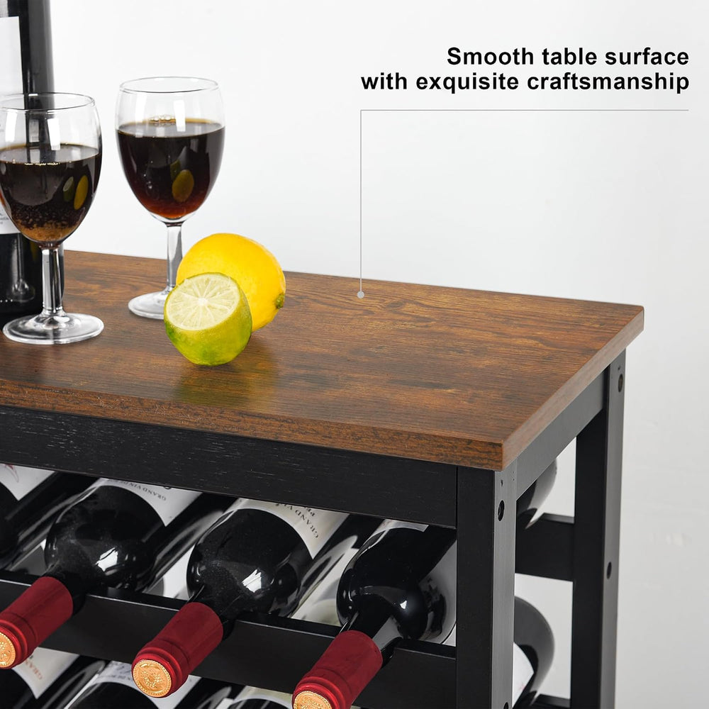 VASMIA 42 Bottles Bamboo Wine Rack,7-Tier Wine Rack Freestanding Floor with T...