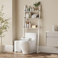 Over The Toilet Storage Shelf Wood, 3-Tier Above Toilet Organizer Rack, Freestanding Above Toilet Shelf for Bathroom, Laundry, Space Saver, White Color.