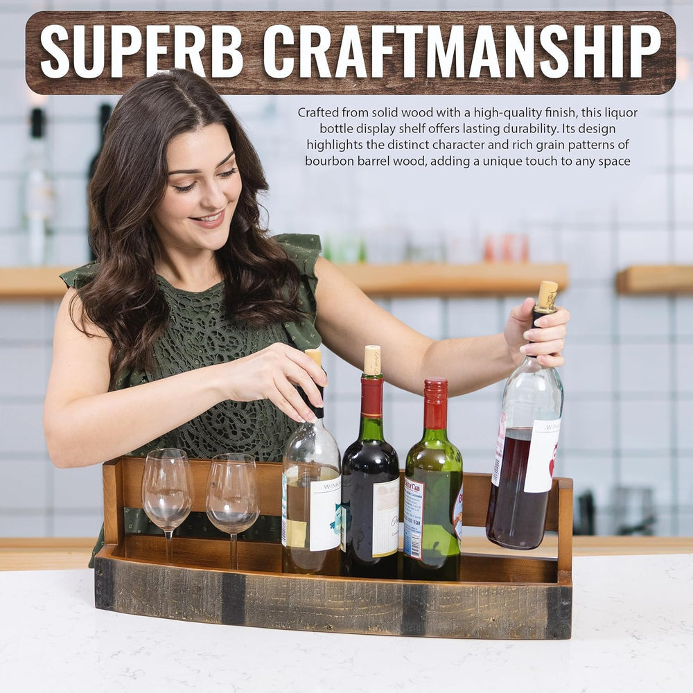 Liquor Bottle Display Shelf – Whiskey, Wine & Bourbon Bar Shelf, Set of 2...