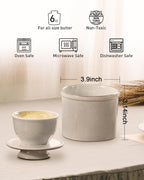 French Butter Dish, Butter Crock for Counter with Water Line, Ceramic Butter Keeper for Spreadable Butter - Chrismas Gift Home Kitchen Decor - Reactive Glaze Collection - Grey