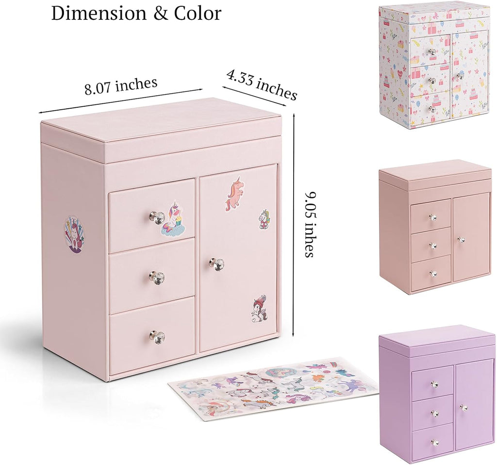 VLANDO Musical Jewelry Box, Upright Rectangular, Purple | Spinning Ballerina, For Necklaces, Rings and Hair Accessories, Jewelry Box Organizer, Gift for Girls and Kids