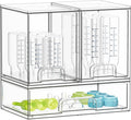 SpaceAid Bottle Storage Organizer Baby - Acrylic Bottles Station Organizer Container, Stackable Clear Drawers for Countertop, Vanity, Bathroom, Cabinet, Pantry Organization, 3 Pack, 2M1L, 10.9" H