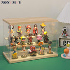 NONEMEY Clear Acrylic Display Case Stand with Led Light 2/3/4/5/6 Tier Storage Box Showcase Dustproof Organizer Box for Collectibles (3Tier 12.4*7*9inch)