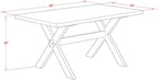 East West Furniture X696AB106-5 5 Piece Modern Dining Table Set Includes a Rectangle Wooden Table with X-Legs and 4 Shitake Linen Fabric Upholstered Parson Chairs, 36x60 Inch, Multi-Color