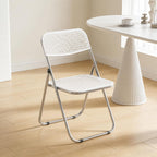 Folding Chair, 2 Pack Plastic Chair, White | Breathable folding chair with steel frame, 300lbs capacity. Portable & stackable for indoor, outdoor, events & parties.