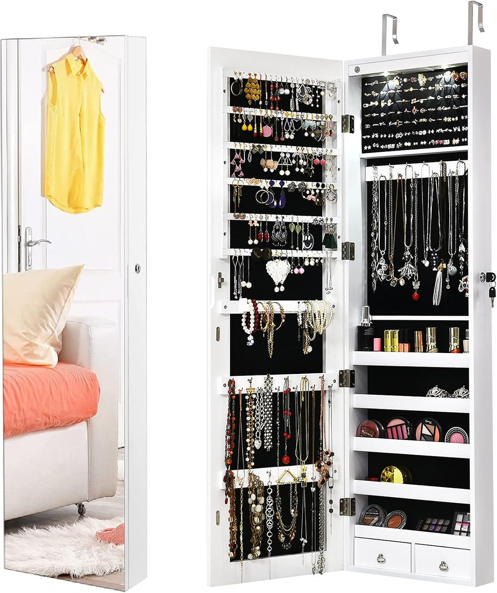 Byroce 47.5''H Jewelry Armoire, Over the Door/Wall Mounted, Full Leng...
