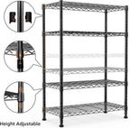 1000 lbs Storage Shelving Steel Heavy Duty 4-Tier Utility Shelving Unit Steel Organizer Wire Rack for Home,Kitchen,Office,Black (13.7" D x 23.6" W x 53.4" H)
