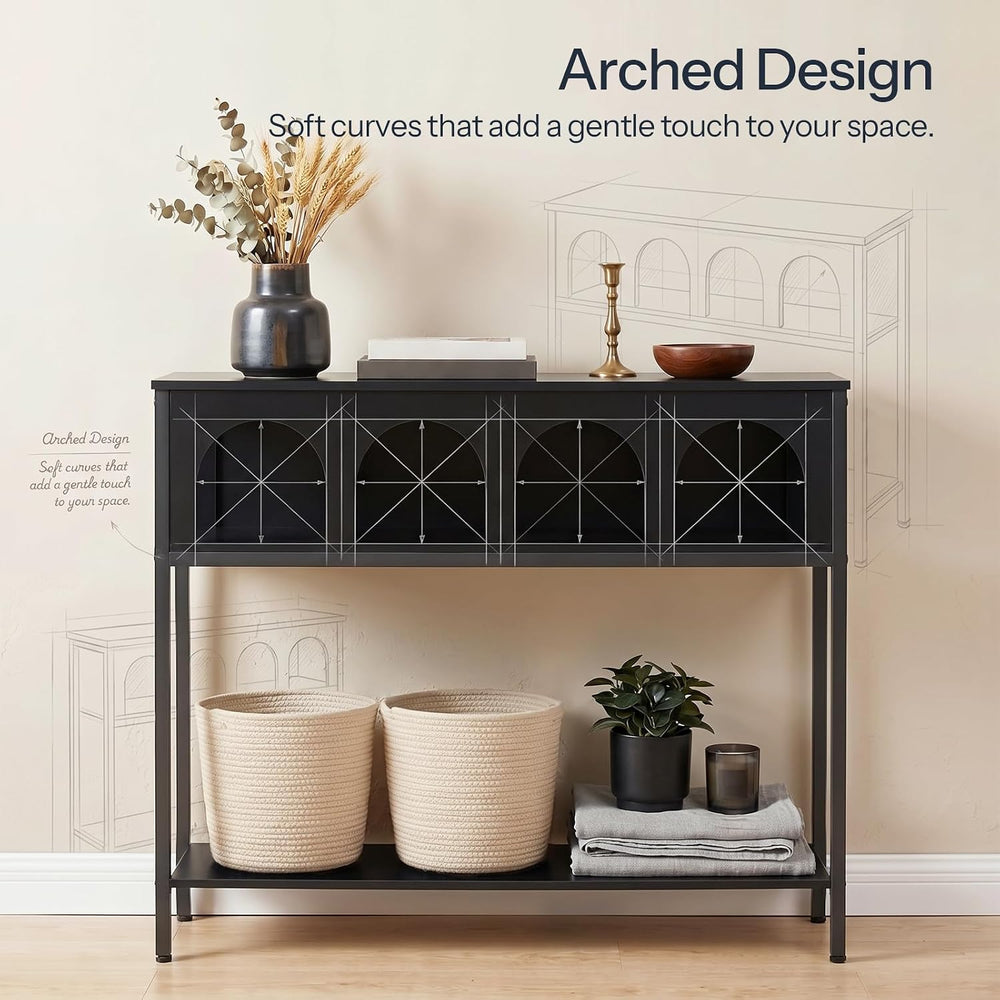 HOOBRO Narrow Console Table, Entryway Table with 3-Tier Storage | Sofa Table,...